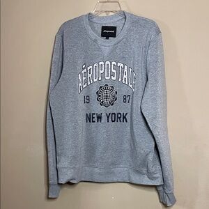 Aeropostale Light Gray Crewneck Sweater SZ L
